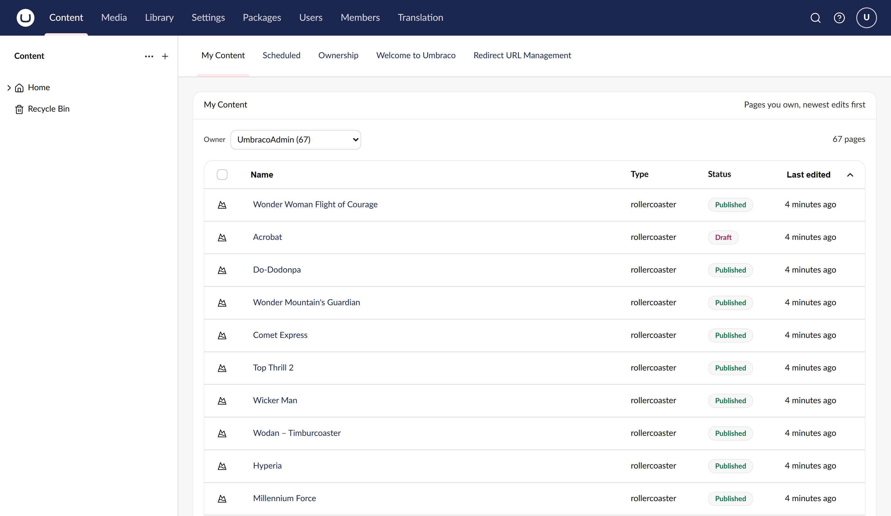 Content Dashboard for Umbraco